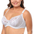 New Ladies Sexy Lingerie Bra For Women Underwire Thin Lace Bralette Transparent Embroidery 36 38 40 42 44 46 C D E F G Plus Size