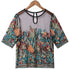 New Semi Sheer Women Summer Sexy Crop Tops Floral Embroidery Mesh Transparent Vintage See Through Thin Tunic Blouse Plus Size