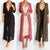 New Spring Women Maxi Dress Black Cape See Through Turn Down Collar Loose Black Dress Women Long Sleeve Chiffon Dress Vestidos