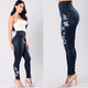 New Style Sexy Women Jeans 2019 Women Skinny Floral Applique Jeans High Waist Stretch Zipper Pencil Pants