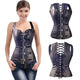 New Waist trainer corsets Leather steampunk firm Tops corselet gothic hollow out sexy slimming Shapers bustiers Steel Bone punk