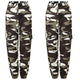 New Women Camo Cargo High Waist Hip Hop Trousers Pants Military Army Combat Camouflage Long Pants Hot Capris