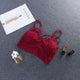 New Women Strappy Lingerie Floral Sheer Lace Triangle Bralette padded Bra Crop Top