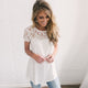 New Womens Clothes 2019 Lace Short Sleeve blouse Ladies Summer Women Shirts Casual Street Daily Crew Neck Tunic Tops Blouse
