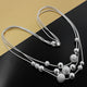 New charm silver color jewelry classic high-quality fashion Three chain light sand beads necklace N020 Kinsle