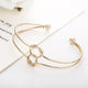 New fashion jewelry gold color Simple Moon Star Heart Crystal  Bracelet Party Jewelry  Bracelet  set best gifts