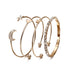 New fashion jewelry gold color Simple Moon Star Heart Crystal  Bracelet Party Jewelry  Bracelet  set best gifts