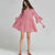 O-neck Flare Sleeve Pleated Plaid Loose Mini Dress Casual 3/4 Sleeves Sweet Dresses Ladies Fashion A-line Dress Plus Size Spring