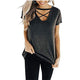 O-neck Hollow Out Short Sleeves Tops Women Casual Solid Breathable Loose Tees Summer Ladies Fashion Simple T-shirts High Quality