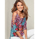 O-neck Print Half Sleeves Hollow Tops Women Casual Breathable Loose Wild Tees Summer Bohemian Ladies Fashion Vintage T-shirts