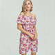 Off Shoulder Slash Neck Lacing Dress Women Fashion Printed Striped Short Dresses Multi Pattern Ladies Elegant Party Dress Summer