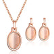 Opal Jewelry Sets For Woman Pendant Necklaces Choker Water Drop Earrings & Ring Gold Color Bohemia Wedding Jewelry Gifts