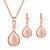 Opal Jewelry Sets For Woman Pendant Necklaces Choker Water Drop Earrings & Ring Gold Color Bohemia Wedding Jewelry Gifts