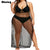 Plus Size Beach Dress Women Cover Up Swimsuit Transparent Swim Coverups Beachwear Long Chiffon Cover-ups Suit Tunic Large 5XL