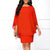 Plus Size  Chiffon Dress Women Casual Fashion Fake Two Pieces Flare Sleeve O-neck Elegant Cape Dress