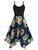 Plus Size Sunflower Print Handkerchief Dress Asymmetrical Spaghetti Strap Summer Dress Women High Waisted Bodycon Robe Vestidos