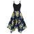 Plus Size Sunflower Print Handkerchief Dress Asymmetrical Spaghetti Strap Summer Dress Women High Waisted Bodycon Robe Vestidos