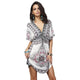 Print Beach Dress Tunic Beachwear V-Neck Plus Size Bikini Cover Up Summer Swimwear Swimsuit Cover Ups Pareo Praia