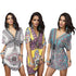 Print Beach Dress Tunic Beachwear V-Neck Plus Size Bikini Cover Up Summer Swimwear Swimsuit Cover Ups Pareo Praia