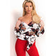Printed V-Neck Bandage Shirts Women Vintage Casual Long Sleeve Loose Chiffon Tops  Office Lady Fashion Elegant Blouses Spring