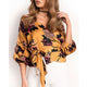 Printed V-Neck Bandage Shirts Women Vintage Casual Long Sleeve Loose Chiffon Tops  Office Lady Fashion Elegant Blouses Spring