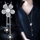 RAVIMOUR Simulated Pearl Choker Necklaces for Women Silver Color Chain Long Necklace Pendant Jewelry Accessories Trendy Kolye