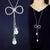 RAVIMOUR Simulated Pearl Choker Necklaces for Women Silver Color Chain Long Necklace Pendant Jewelry Accessories Trendy Kolye