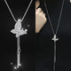 RAVIMOUR Simulated Pearl Choker Necklaces for Women Silver Color Chain Long Necklace Pendant Jewelry Accessories Trendy Kolye