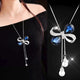 RAVIMOUR Simulated Pearl Choker Necklaces for Women Silver Color Chain Long Necklace Pendant Jewelry Accessories Trendy Kolye