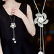 RAVIMOUR Simulated Pearl Choker Necklaces for Women Silver Color Chain Long Necklace Pendant Jewelry Accessories Trendy Kolye
