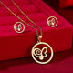 AlphaGal Flower Gold Color Stainless Steel Sets For Women Emoji Butterfly Fish Bone Necklace Earrings Jewelry Set Wedding Jewelry