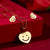 AlphaGal Flower Gold Color Stainless Steel Sets For Women Emoji Butterfly Fish Bone Necklace Earrings Jewelry Set Wedding Jewelry