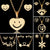 AlphaGal Flower Gold Color Stainless Steel Sets For Women Emoji Butterfly Fish Bone Necklace Earrings Jewelry Set Wedding Jewelry
