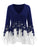 Plus Size Applique Layered Blouse Women Blouses 2018 Fall New Fashions V-Neck Long Sleeves Ladies Tops Blusas Clothing