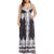 Plus Size Arab Print Sleeveless Maxi Dress V-Neck Empire Robe Long Vintage Spaghetti Strap Sexy Dress Summer Women 2019