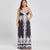 Plus Size Arab Print Sleeveless Maxi Dress V-Neck Empire Robe Long Vintage Spaghetti Strap Sexy Dress Summer Women 2019