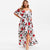 ROSEGAL Plus Size Floral Open Shoulder Dress A-Line Spaghetti Strap Cold Short Sleeves Holiday Print High Waist Women Long Dress