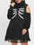 Plus Size Halloween Open Shoulder Dress Cowl Neck A-Line Novelty Long Sleeves Women Lace Gothic Dresses Fall 2019 Winter