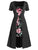 ROSEGAL Plus Size High Waist Maxi Floral Print Dress A-Line Short Sleeves Women Casual Square Collar Ankle-Length Long Dress