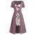 Plus Size High Waist Maxi Floral Print Dress A-Line Short Sleeves Women Casual Square Collar Ankle-Length Long Dress