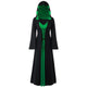 ROSEGAL Plus Size Hooded Lace Up Maxi Dress Women A-Line Long Sleeves Hooded V-neck Long Gothic Dress Novelty High Waist Robe