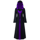 ROSEGAL Plus Size Hooded Lace Up Maxi Dress Women A-Line Long Sleeves Hooded V-neck Long Gothic Dress Novelty High Waist Robe