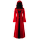 ROSEGAL Plus Size Hooded Lace Up Maxi Dress Women A-Line Long Sleeves Hooded V-neck Long Gothic Dress Novelty High Waist Robe