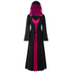 ROSEGAL Plus Size Hooded Lace Up Maxi Dress Women A-Line Long Sleeves Hooded V-neck Long Gothic Dress Novelty High Waist Robe