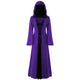 ROSEGAL Plus Size Hooded Lace Up Maxi Dress Women A-Line Long Sleeves Hooded V-neck Long Gothic Dress Novelty High Waist Robe
