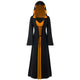 ROSEGAL Plus Size Hooded Lace Up Maxi Dress Women A-Line Long Sleeves Hooded V-neck Long Gothic Dress Novelty High Waist Robe