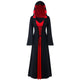 ROSEGAL Plus Size Hooded Lace Up Maxi Dress Women A-Line Long Sleeves Hooded V-neck Long Gothic Dress Novelty High Waist Robe