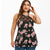 ROSEGAL Plus Size Lace Panel Floral Print Tank Top Hollow Out Round Neck Sleeveless Casual Tops Casual Women Summer Clothes 2019