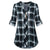 Plus Size Plaid Roll Tab Sleeve Blouse V-Neck Full Long Sleeve Women Casual Shirts Button Tops Office Clothes 2019