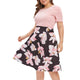 Plus Size Women Flower Print A Line Dress Short Sleeves Sexy O-Neck Bodycon Party Dress Summer Big Size Vestidos 5XL